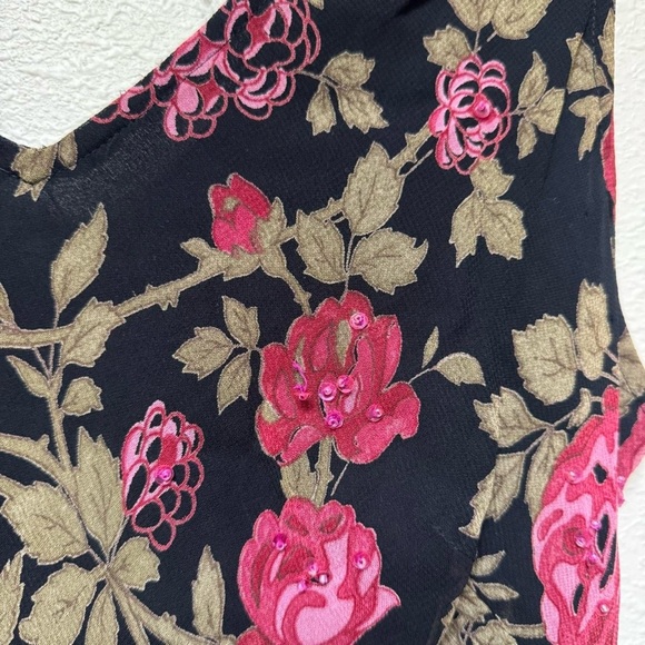 Paradise East Vintage 90s beaded rose dress with sequins - Picture 6 of 7